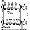 Коллекторная группа Rehau HKVD 1" х ¾", 8 выхода(ов) (с запорными вентилями и расходомерами), нержав