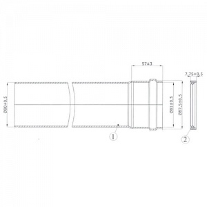 Удлинитель Ягуар Protherm 80 мм L=1000 мм